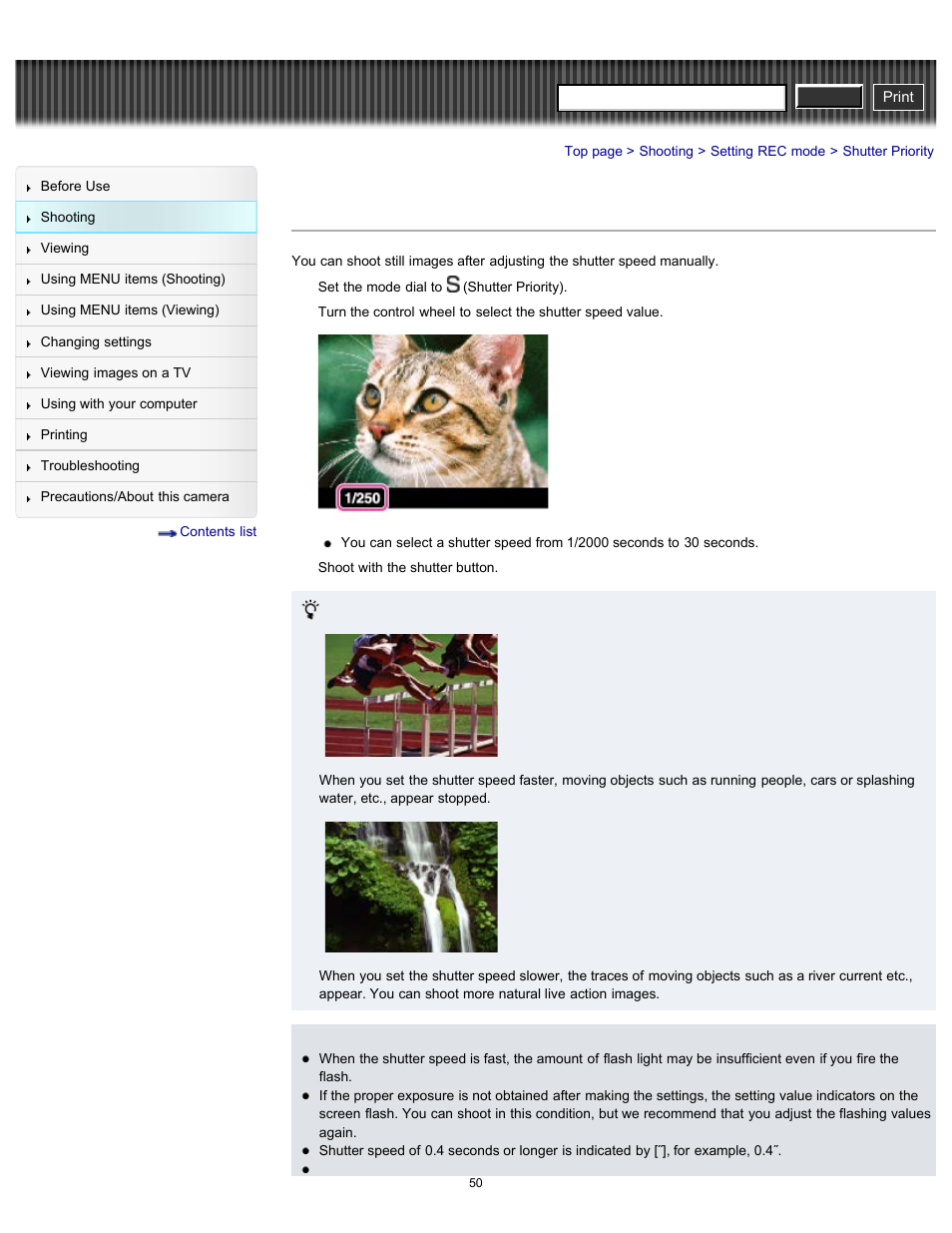 Shutter priority, Cyber-shot user guide | Sony DSC-RX100 User Manual | Page 57 / 259