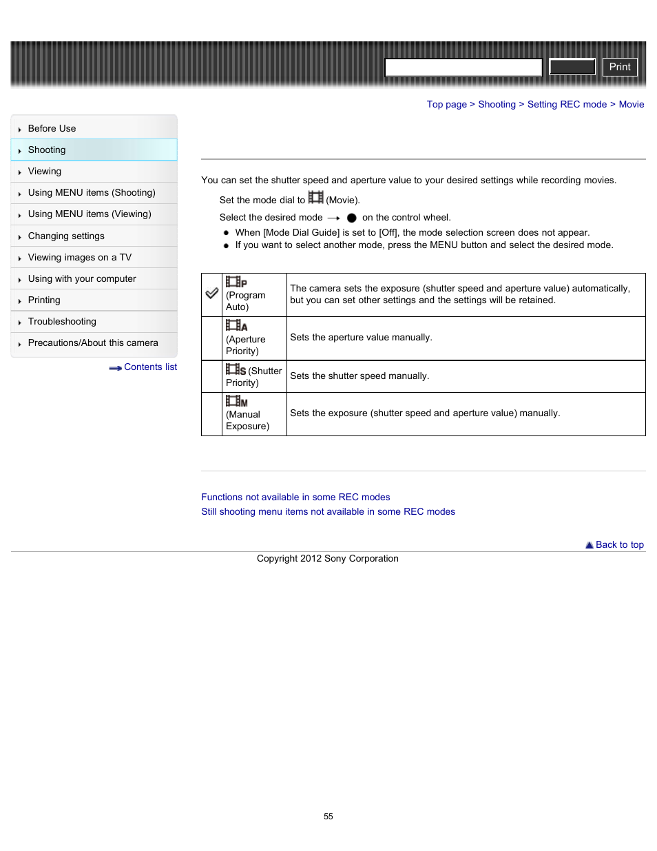 Movie, Cyber-shot user guide | Sony DSC-RX100 User Manual | Page 62 / 259