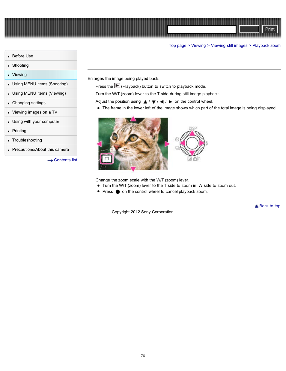 Playback zoom, Cyber-shot user guide | Sony DSC-RX100 User Manual | Page 83 / 259
