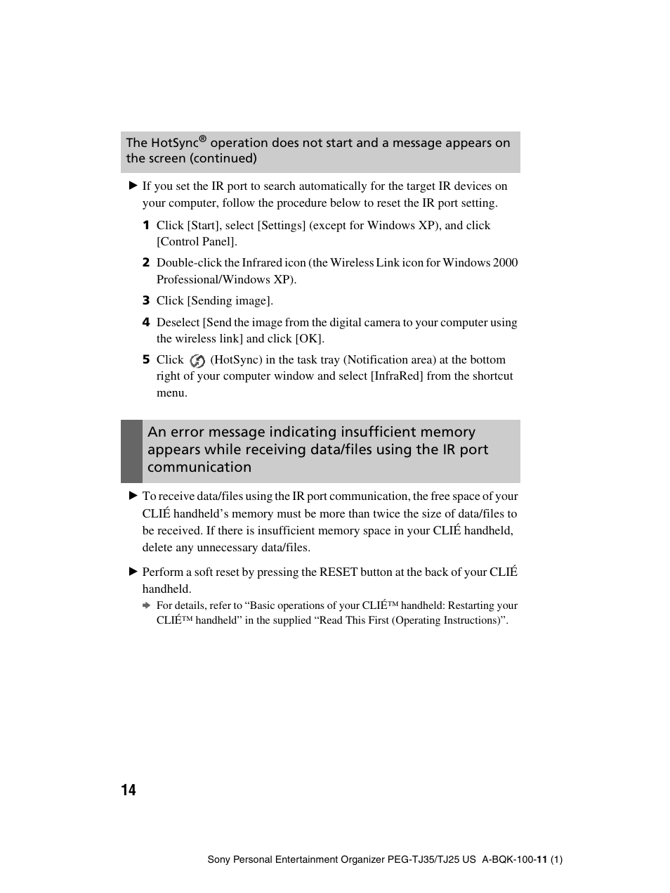 Sony PEG-TJ25 User Manual | Page 14 / 37