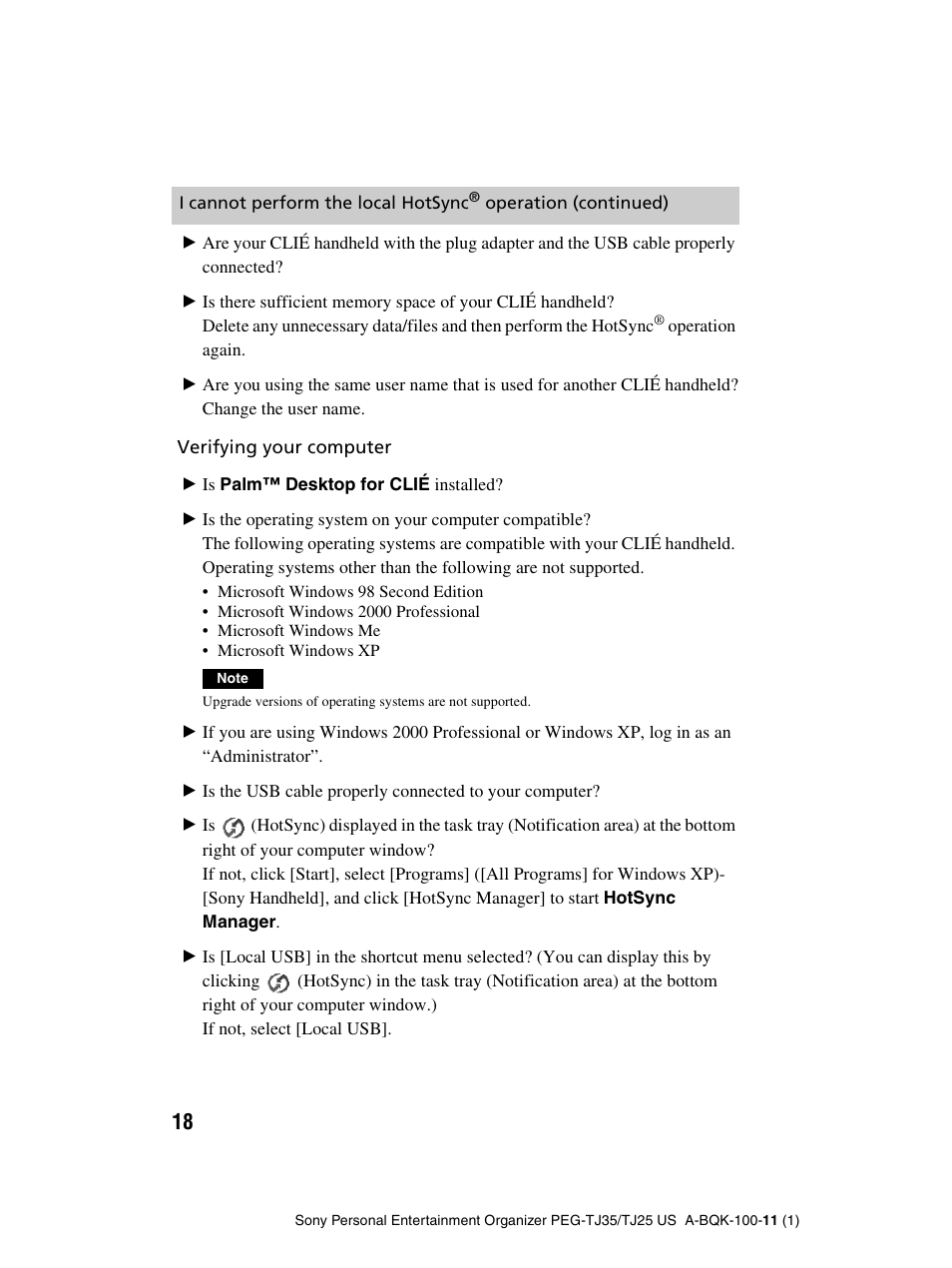 Sony PEG-TJ25 User Manual | Page 18 / 37