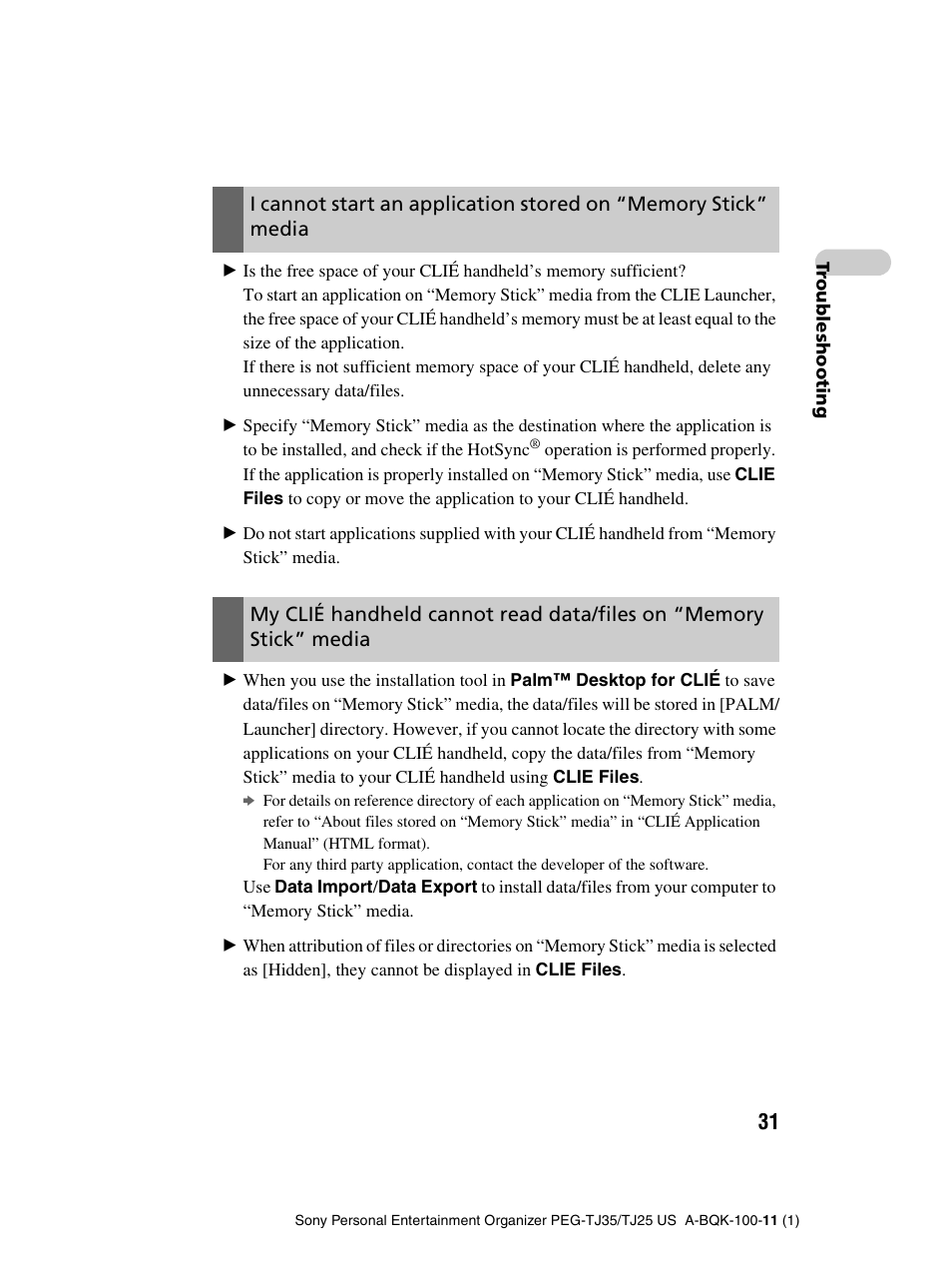 Sony PEG-TJ25 User Manual | Page 31 / 37