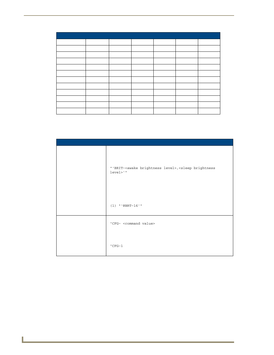 Serial commands, Brt ^cfg | AMX Mio Modero R-3 User Manual | Page 18 / 32