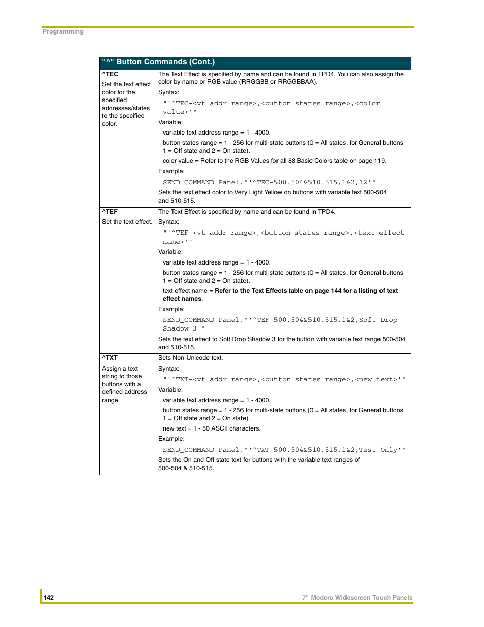 AMX NXD-CV7 User Manual | Page 150 / 184