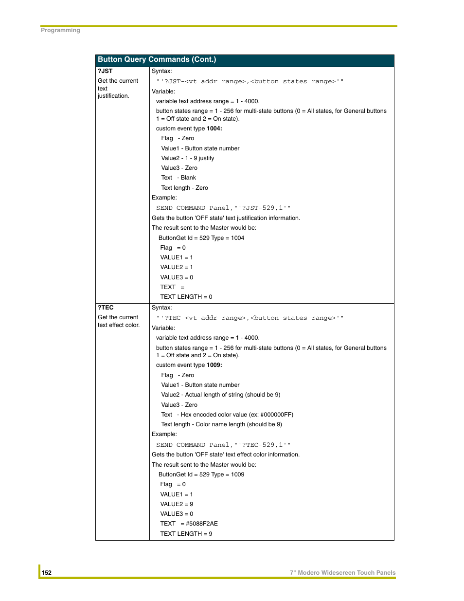 AMX NXD-CV7 User Manual | Page 160 / 184