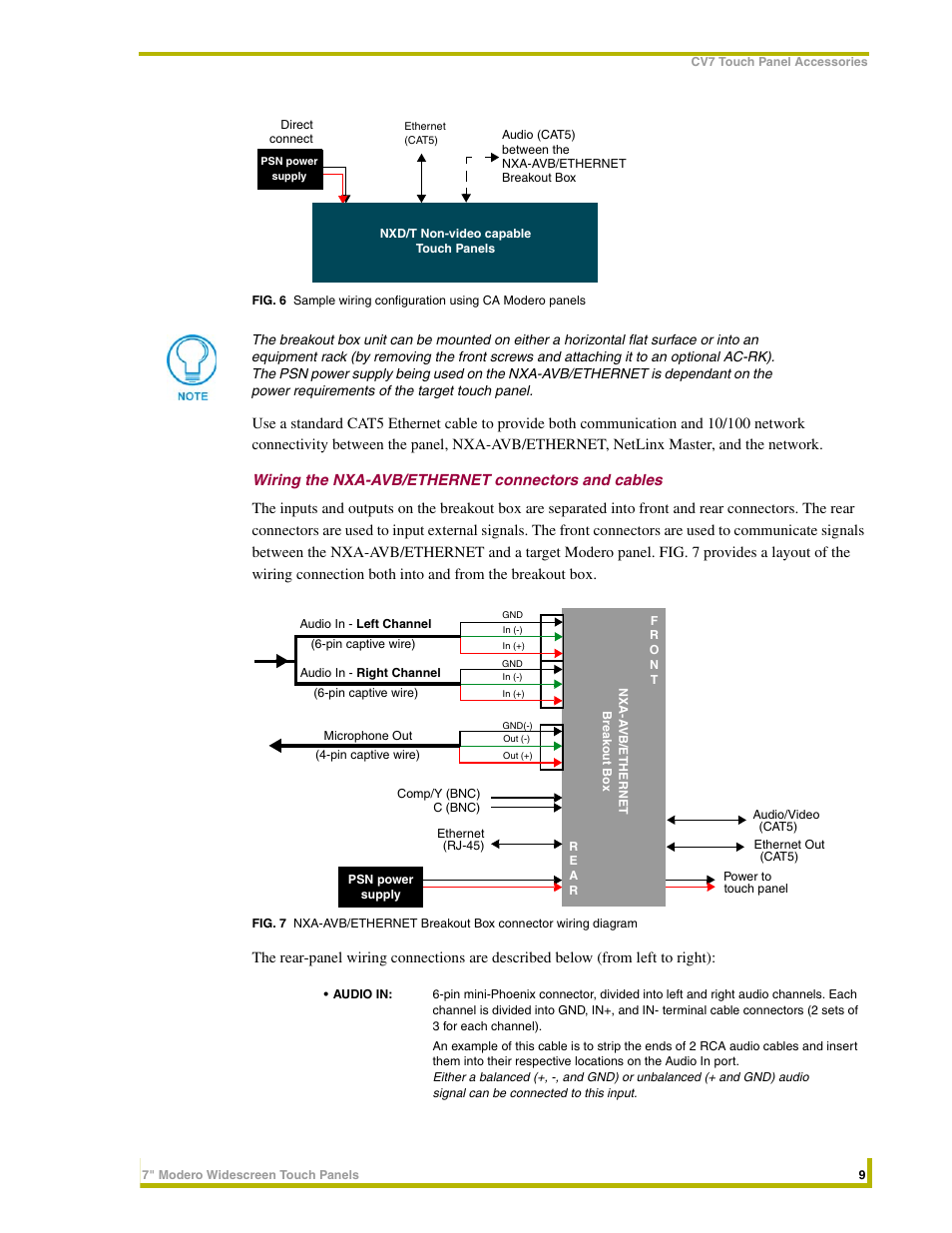 Wiring the nxa-avb/ethernet connectors and cables | AMX NXD-CV7 User Manual | Page 17 / 184