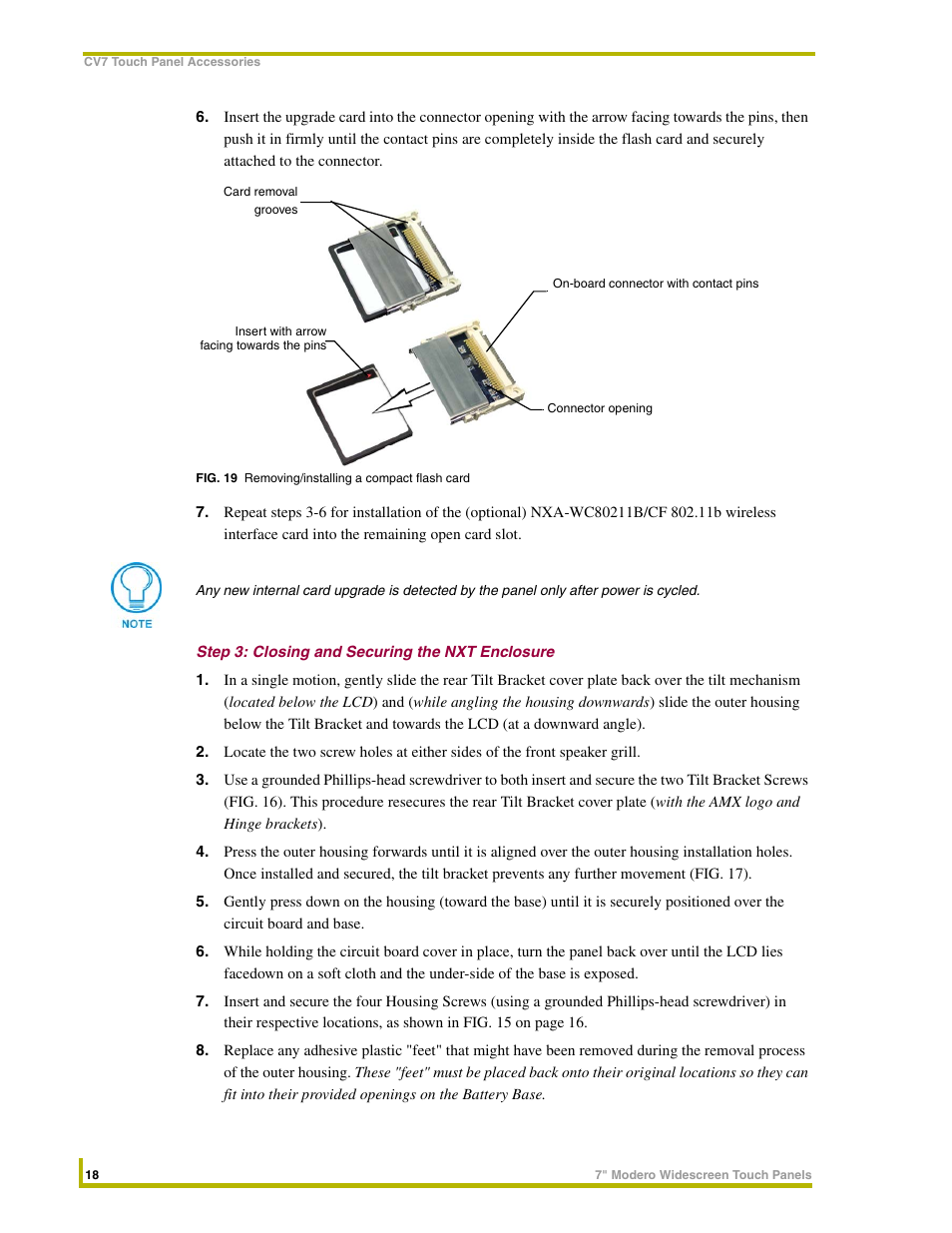 Step 3: closing and securing the nxt enclosure | AMX NXD-CV7 User Manual | Page 26 / 184