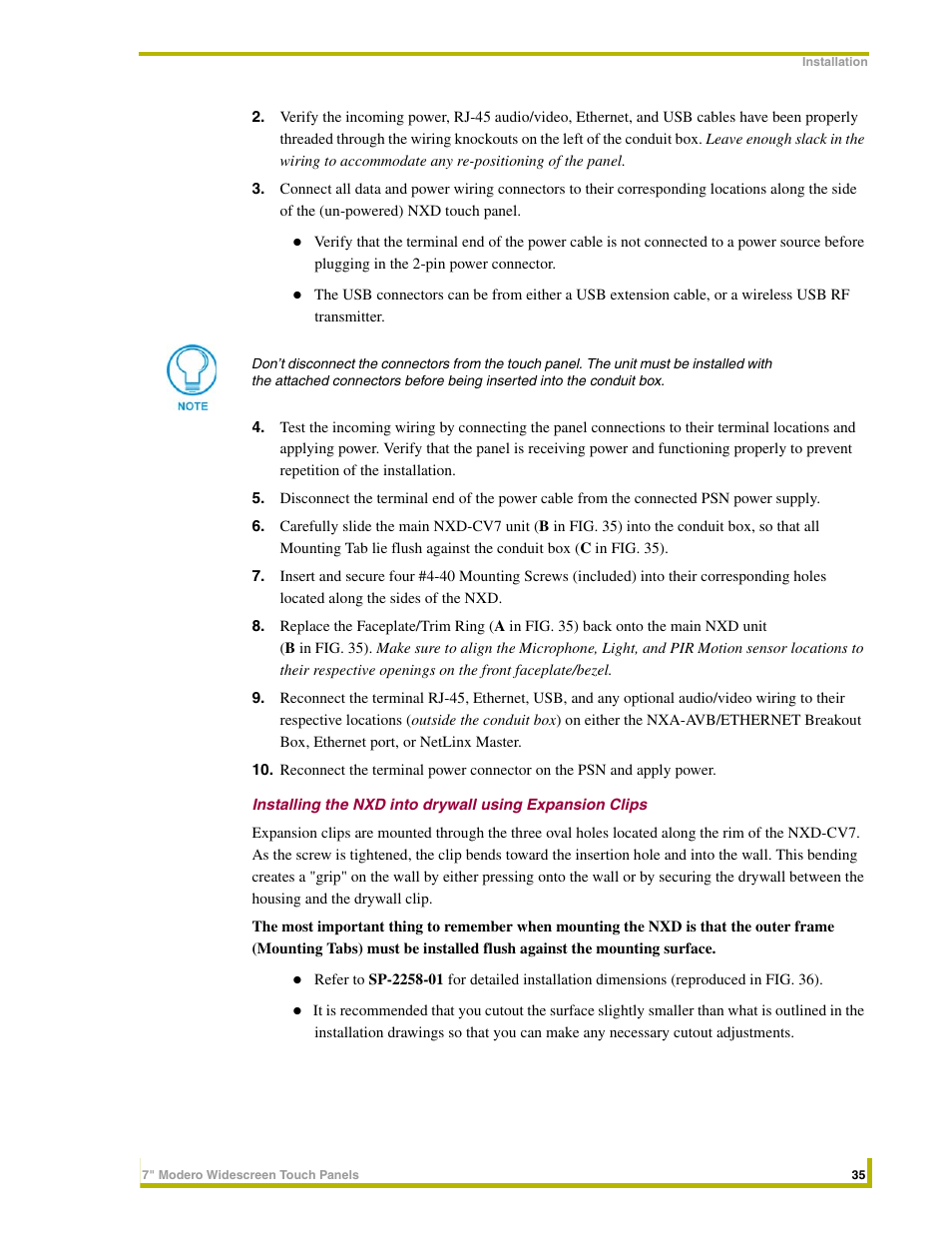 AMX NXD-CV7 User Manual | Page 43 / 184