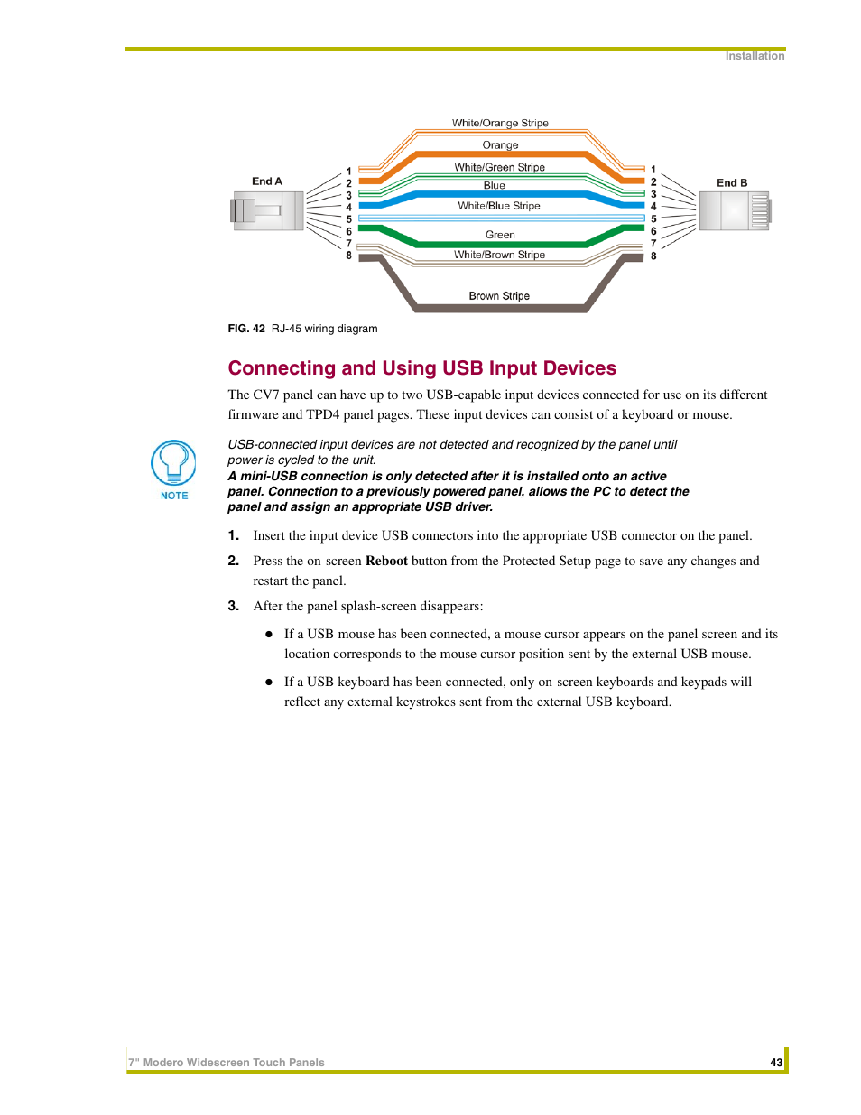 Connecting and using usb input devices | AMX NXD-CV7 User Manual | Page 51 / 184