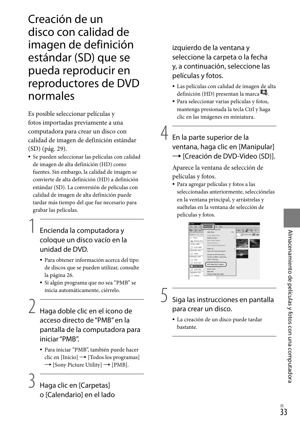 Pueda reproducir en reproductores de dvd normales, 33) a p | Sony HDR-CX520V User Manual | Page 101 / 135
