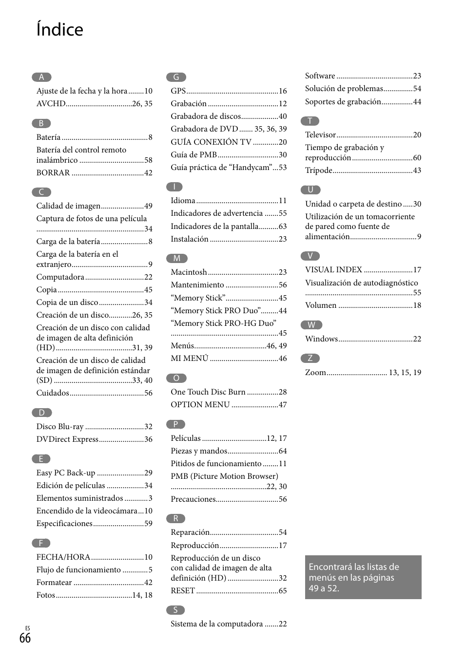 Índice | Sony HDR-CX520V User Manual | Page 134 / 135