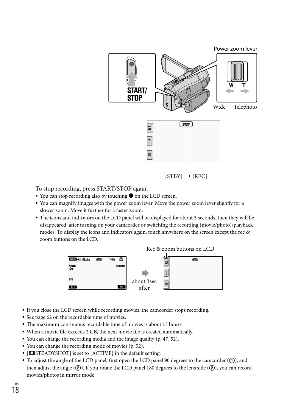 Sony HDR-CX520V User Manual | Page 18 / 135