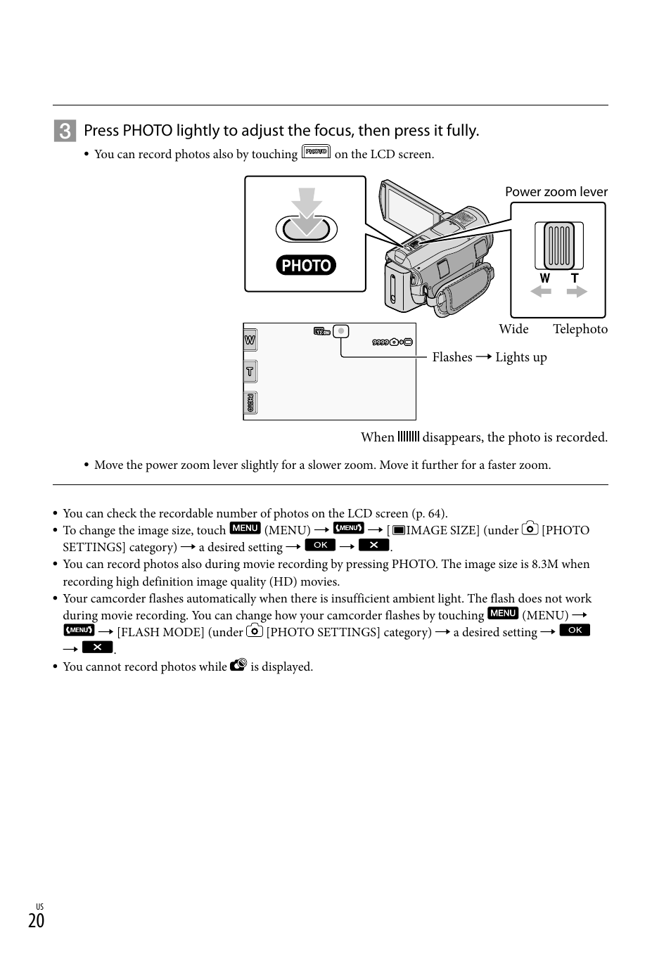 Sony HDR-CX520V User Manual | Page 20 / 135
