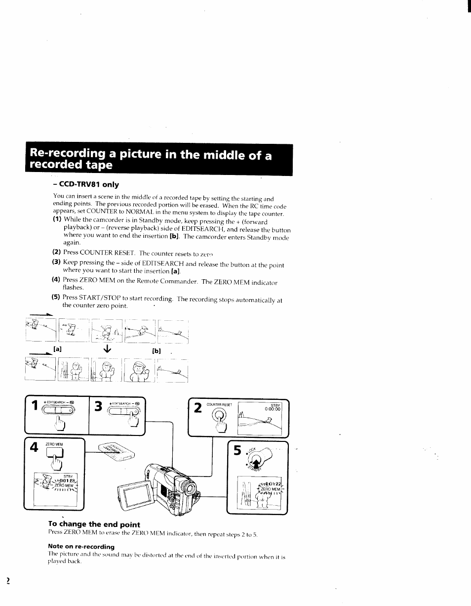 Ccd-trv81 only, Note on re-recording | Sony CCD-TRV41 User Manual | Page 42 / 86