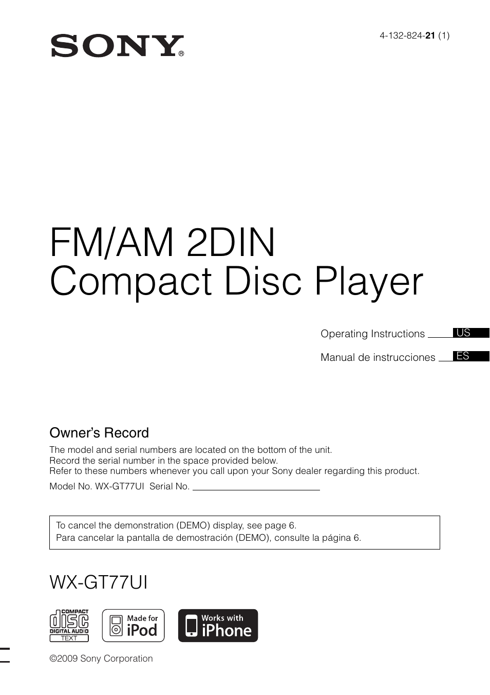 Sony WX-GT77UI User Manual | 52 pages