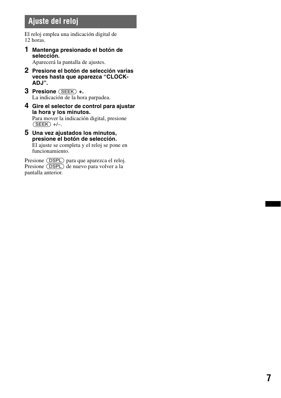 Ajuste del reloj | Sony WX-GT77UI User Manual | Page 31 / 52