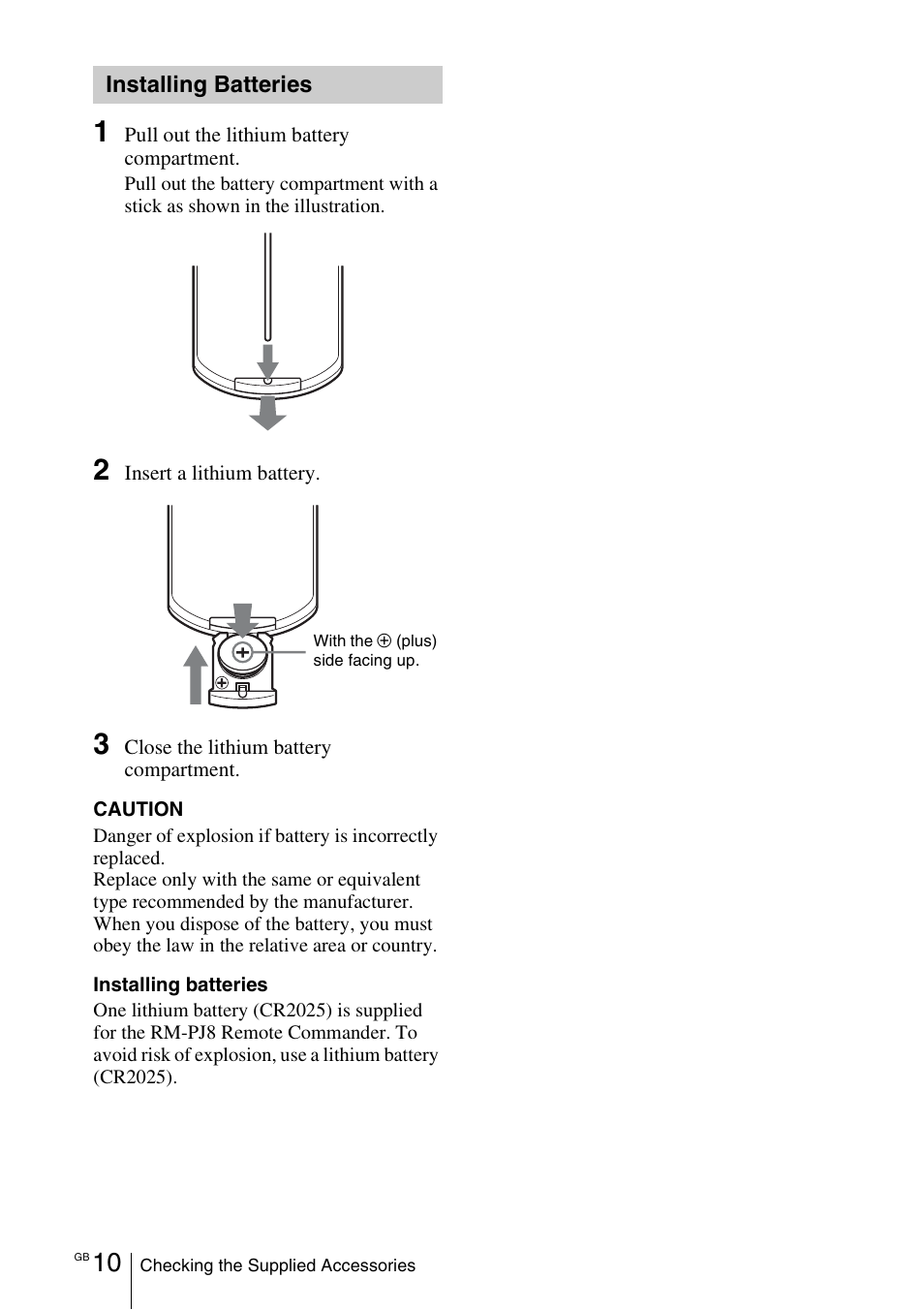 Installing batteries | Sony VPL-DX145 User Manual | Page 32 / 132