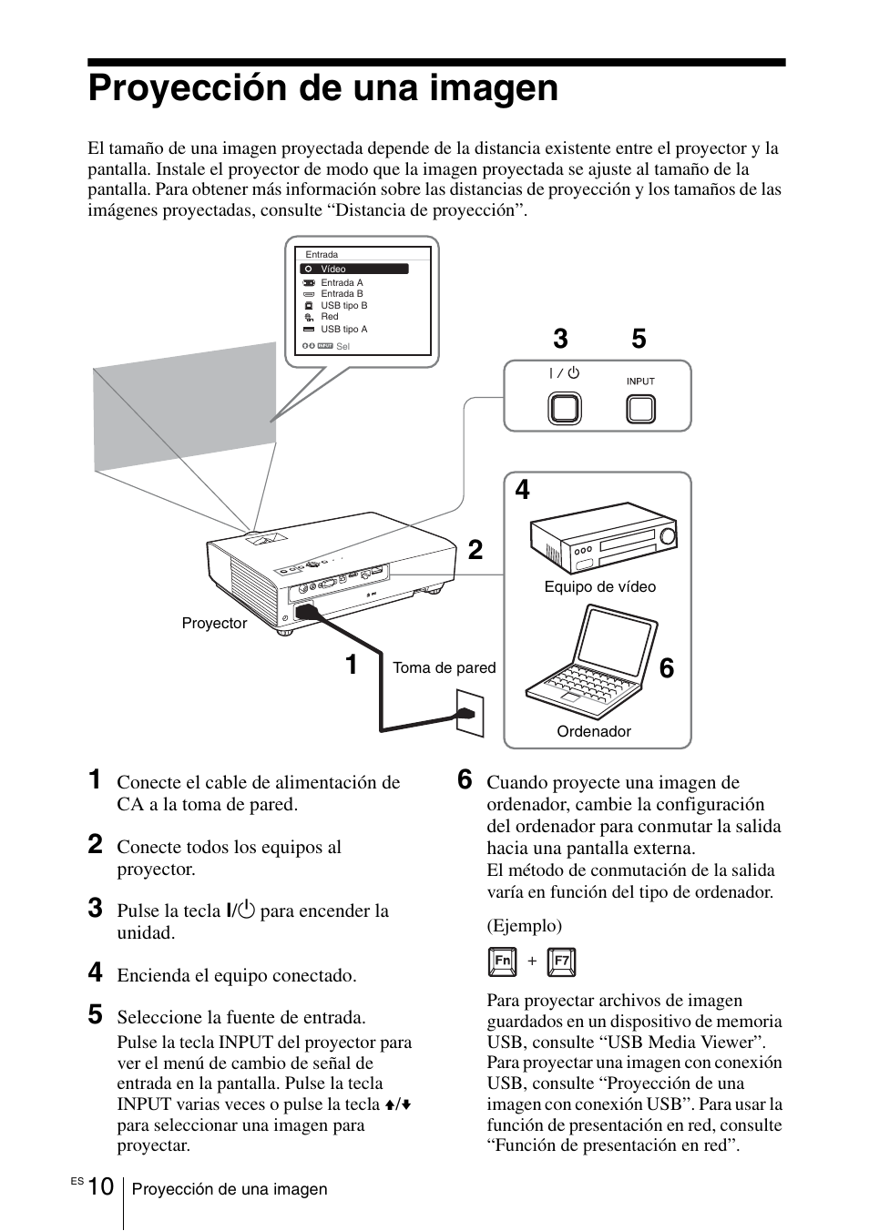 Proyección de una imagen | Sony VPL-DX145 User Manual | Page 70 / 132