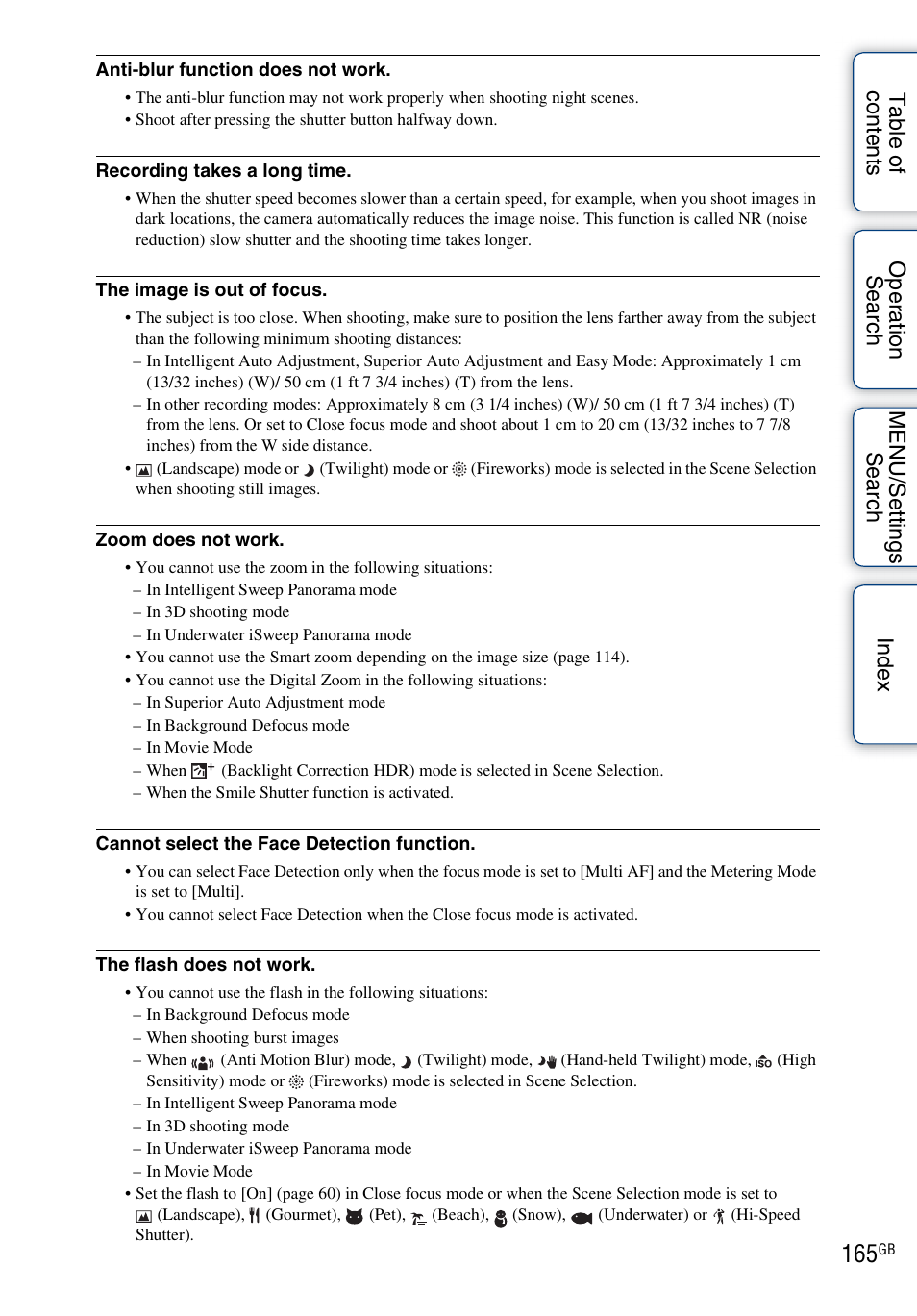 Sony DSC-TX9 User Manual | Page 165 / 190