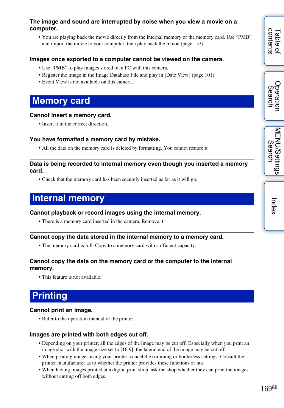 Sony DSC-TX9 User Manual | Page 169 / 190