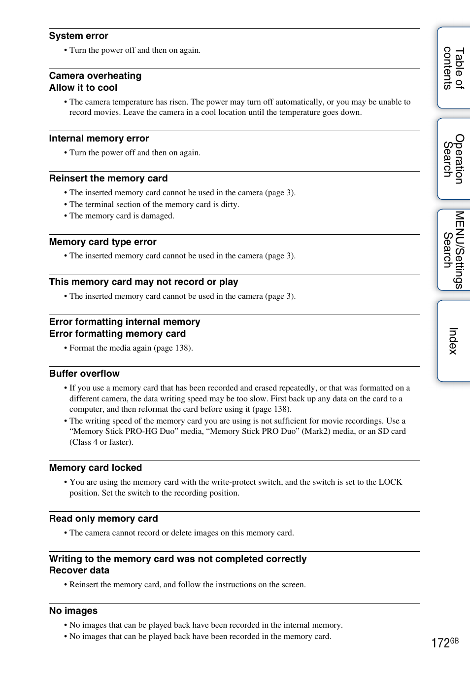 Sony DSC-TX9 User Manual | Page 172 / 190