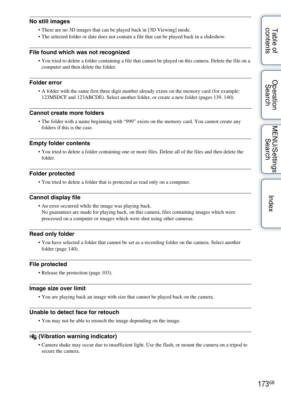 Sony DSC-TX9 User Manual | Page 173 / 190