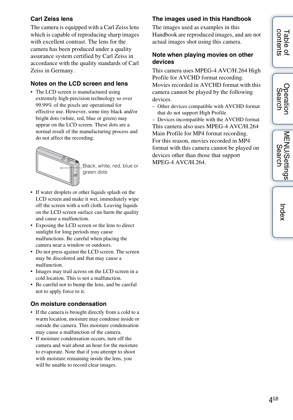 Sony DSC-TX9 User Manual | Page 4 / 190