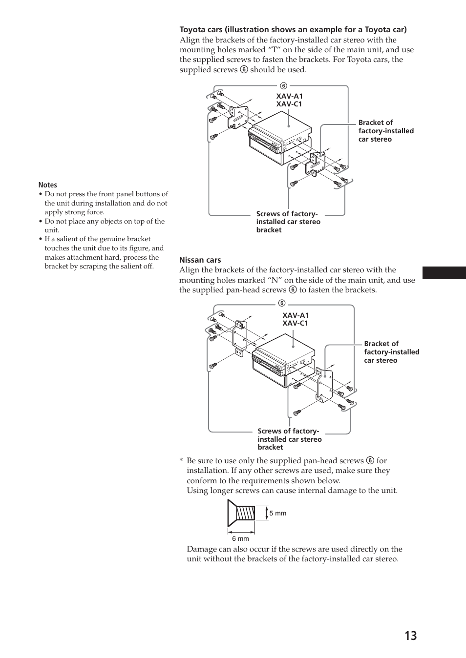 Sony XAV-C1 User Manual | Page 13 / 44