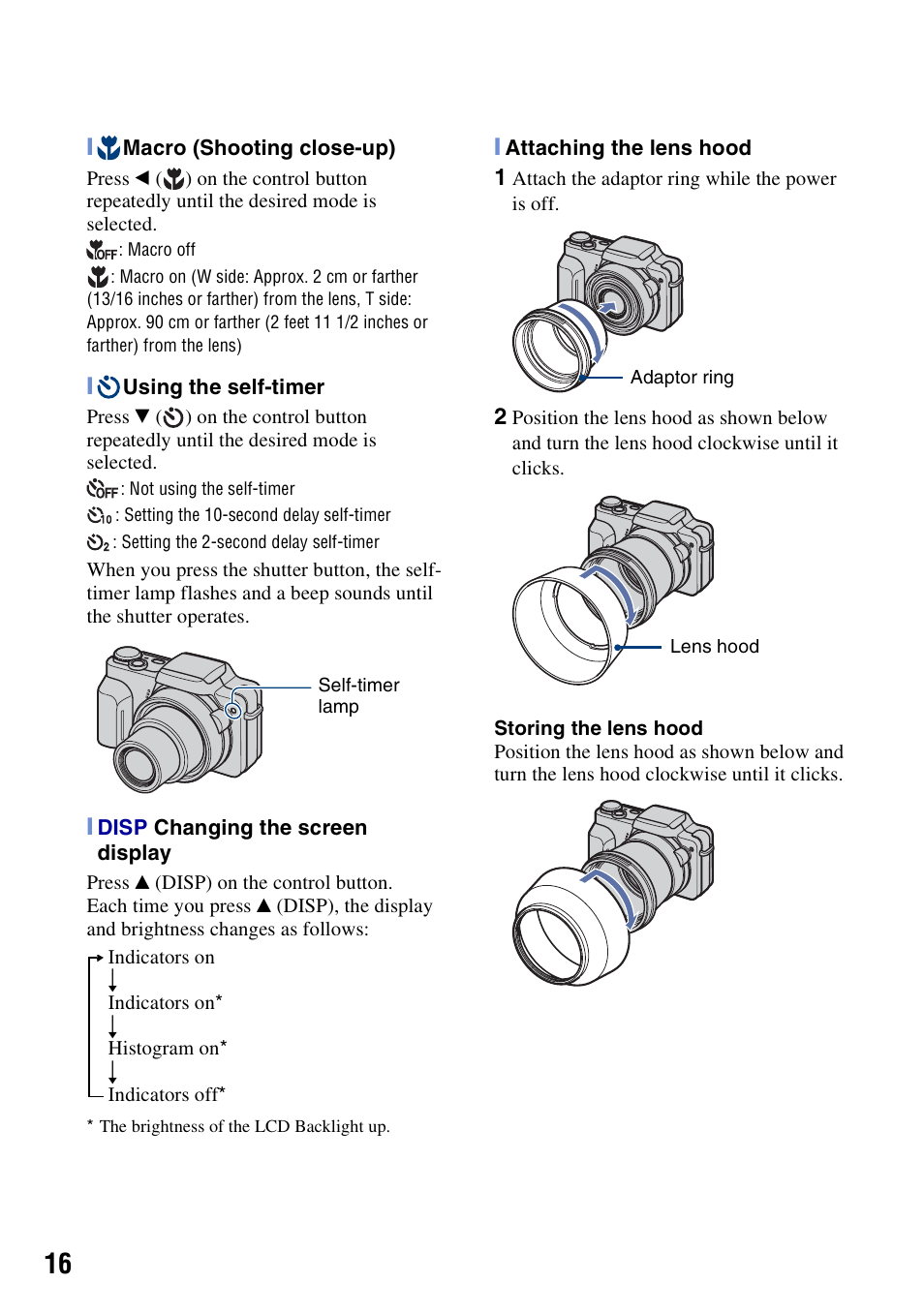 Sony DSC-H10 User Manual | Page 16 / 68