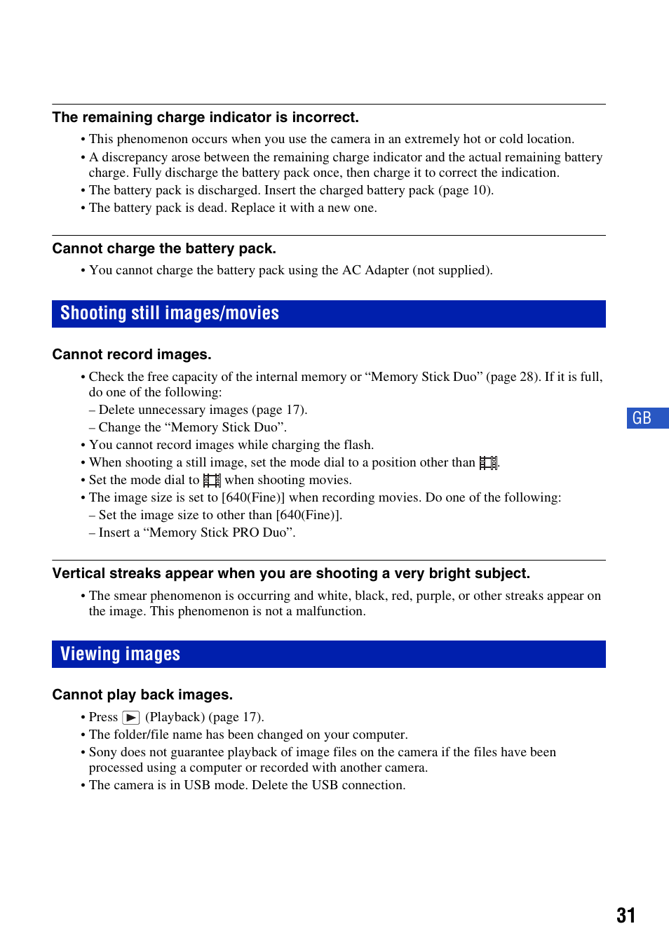 Shooting still images/movies, Viewing images, Shooting still images/movies viewing images | Sony DSC-H10 User Manual | Page 31 / 68