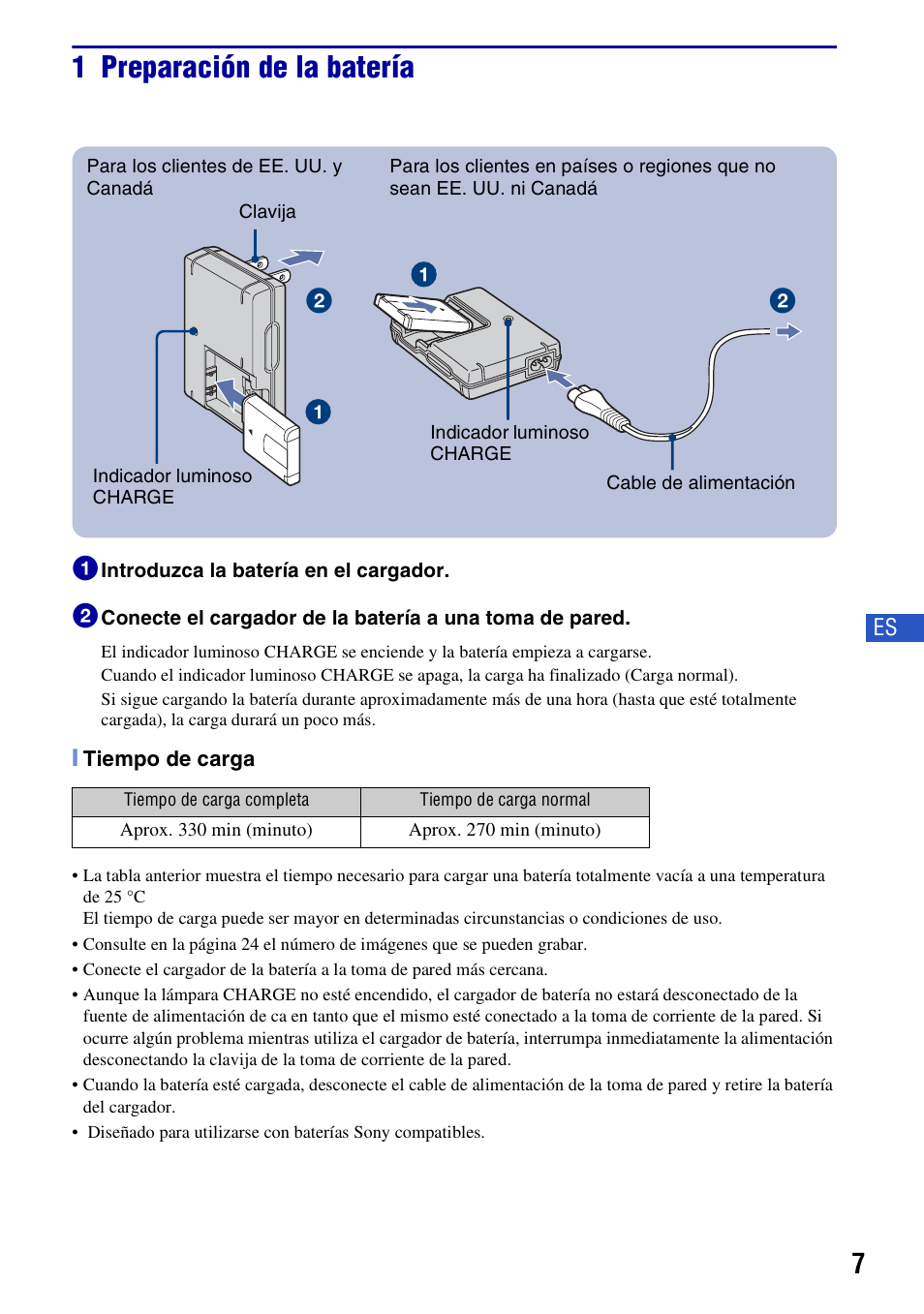 1 preparación de la batería | Sony DSC-H10 User Manual | Page 41 / 68