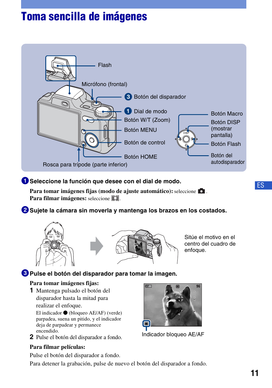 Toma sencilla de imágenes | Sony DSC-H10 User Manual | Page 45 / 68