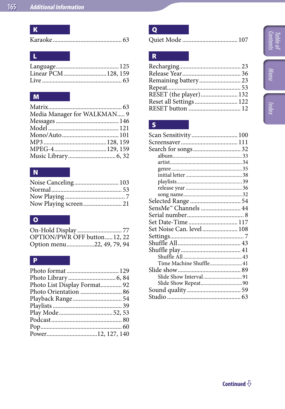 Sony NWZ-S638FREDWM User Manual | Page 165 / 166