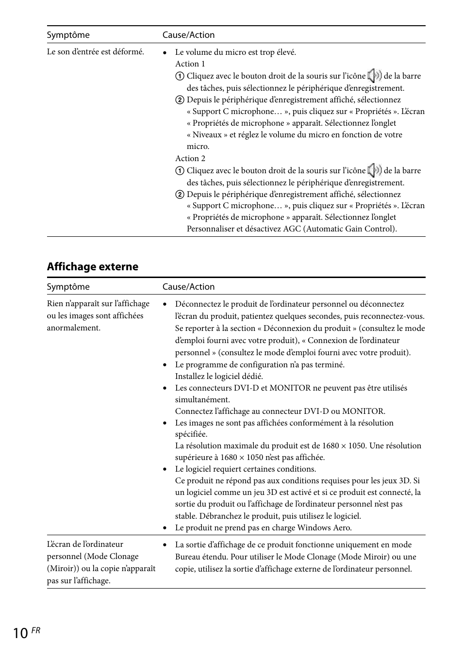 Affichage externe | Sony VGP-UPR1 User Manual | Page 33 / 57