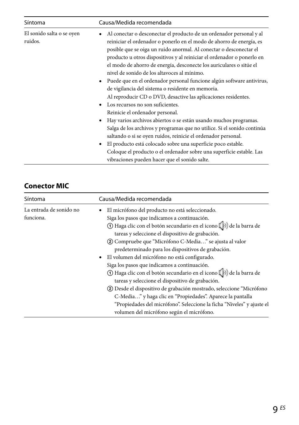 Conector mic | Sony VGP-UPR1 User Manual | Page 43 / 57