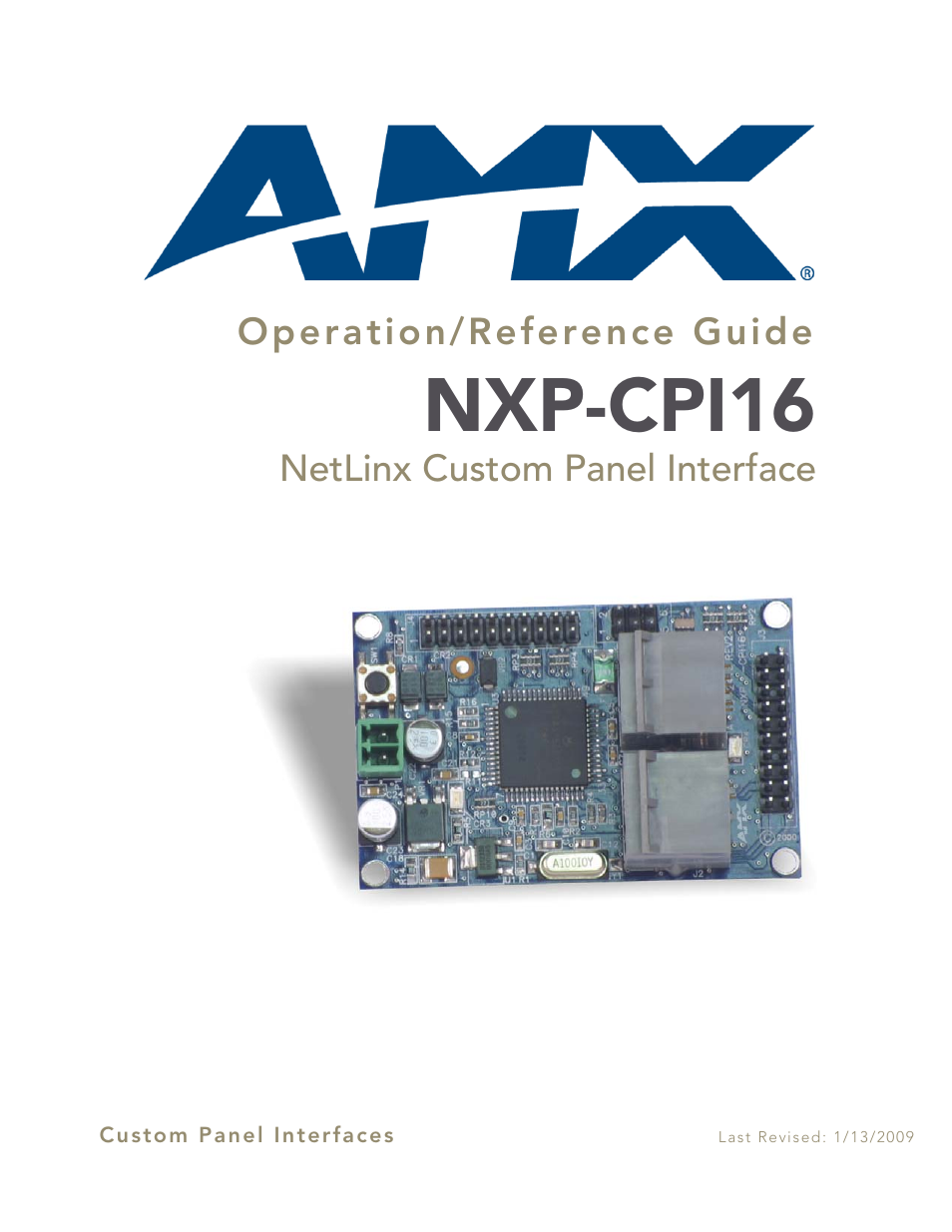 AMX NetLinx Custom Panel Interface NXP-CPI16 User Manual | 18 pages
