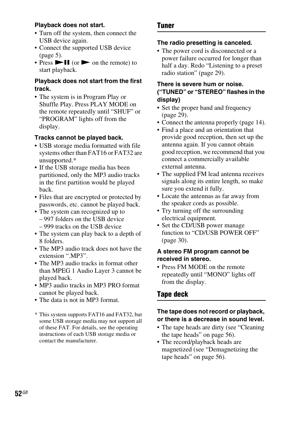 Sony FST-ZUX9 User Manual | Page 52 / 60