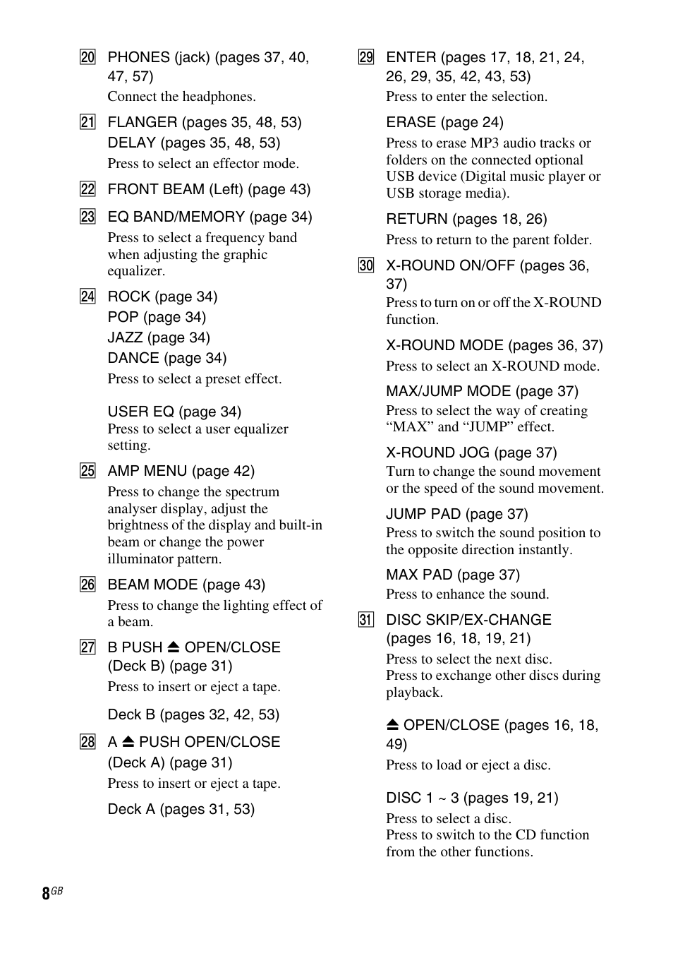 Sony FST-ZUX9 User Manual | Page 8 / 60