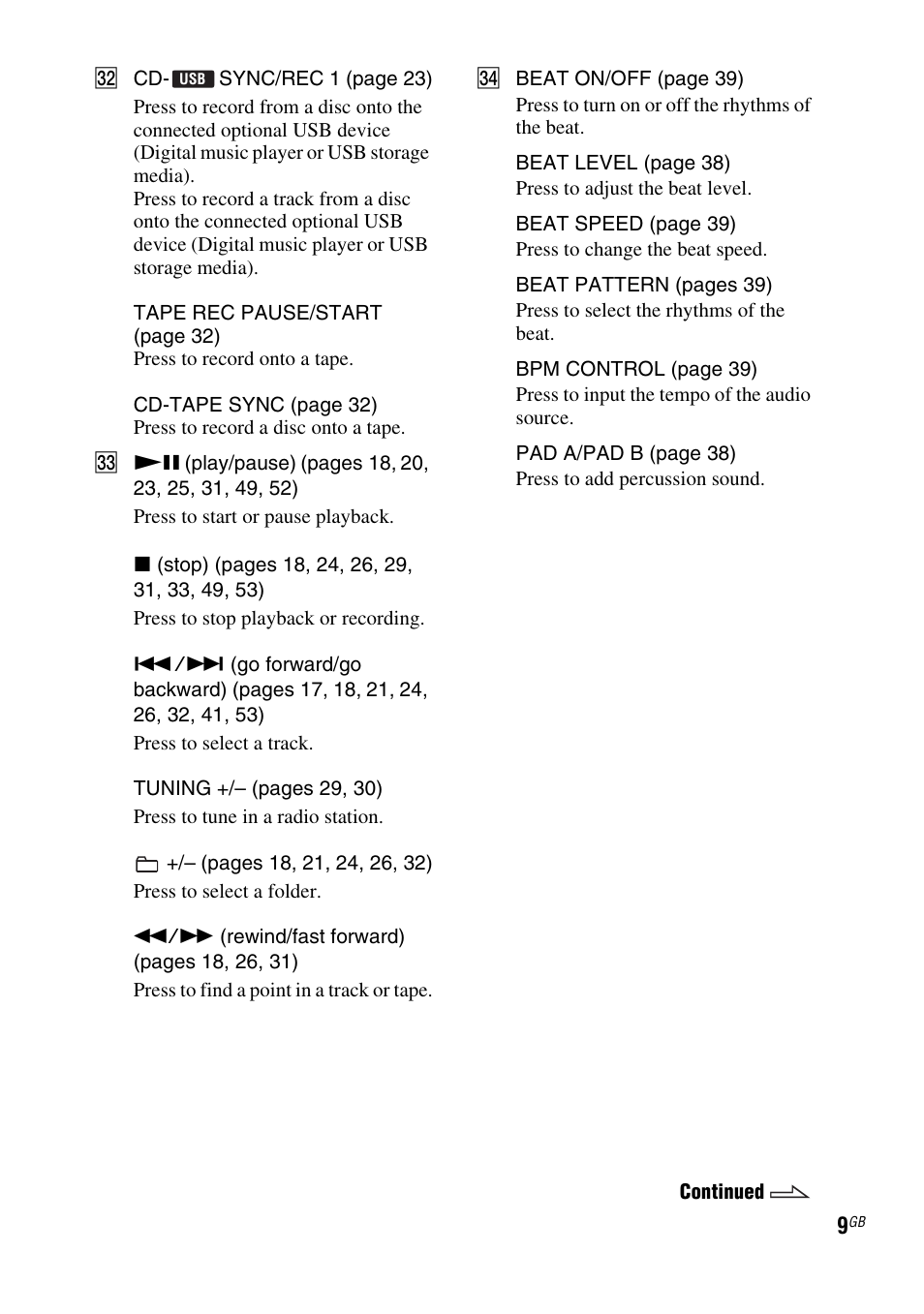 Sony FST-ZUX9 User Manual | Page 9 / 60