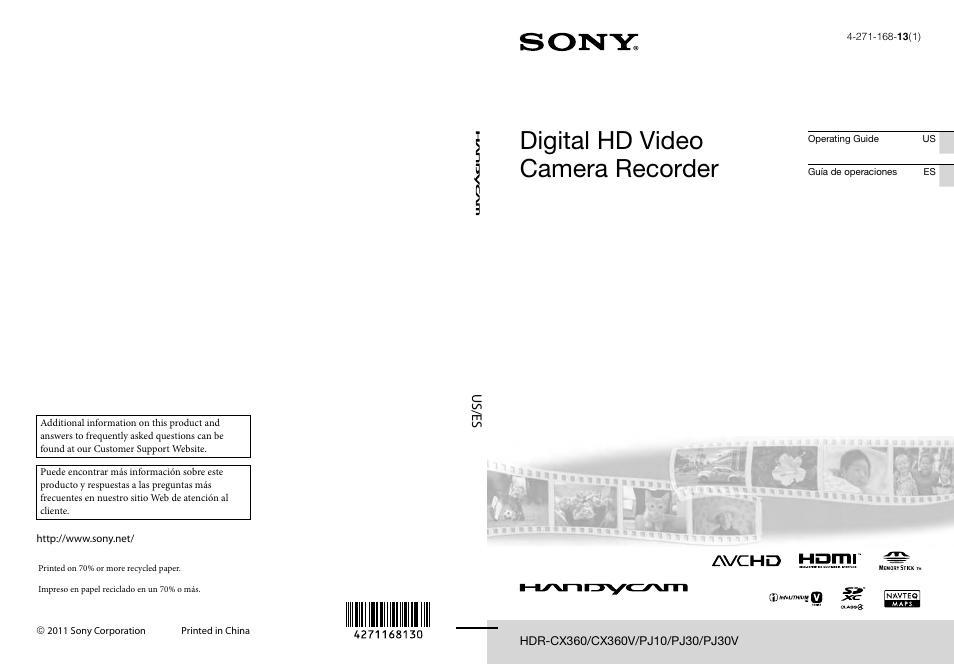 Sony HDR-CX360V User Manual | 151 pages