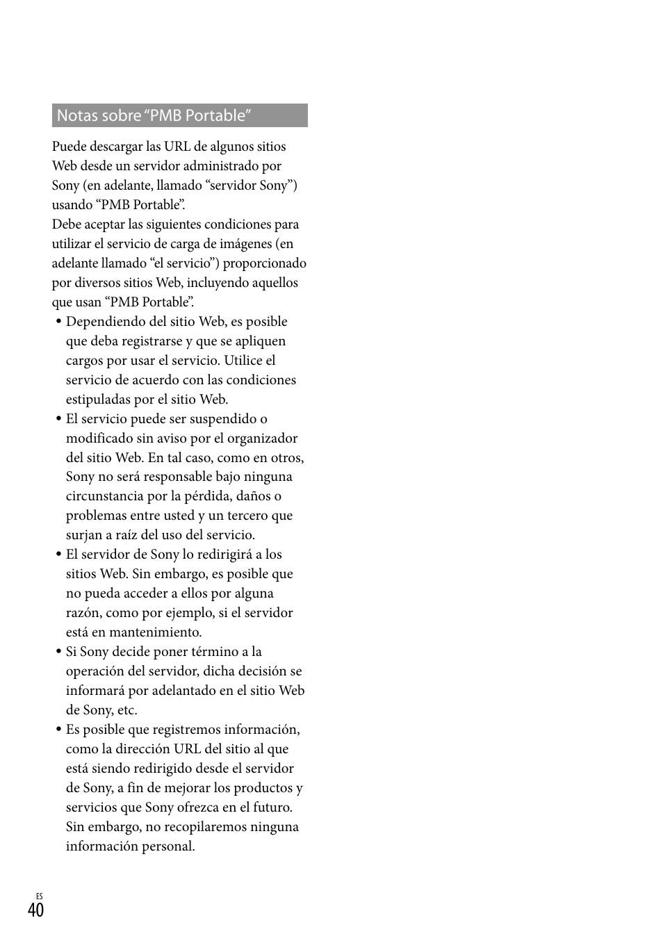 Notas sobre “pmb portable | Sony HDR-CX360V User Manual | Page 116 / 151