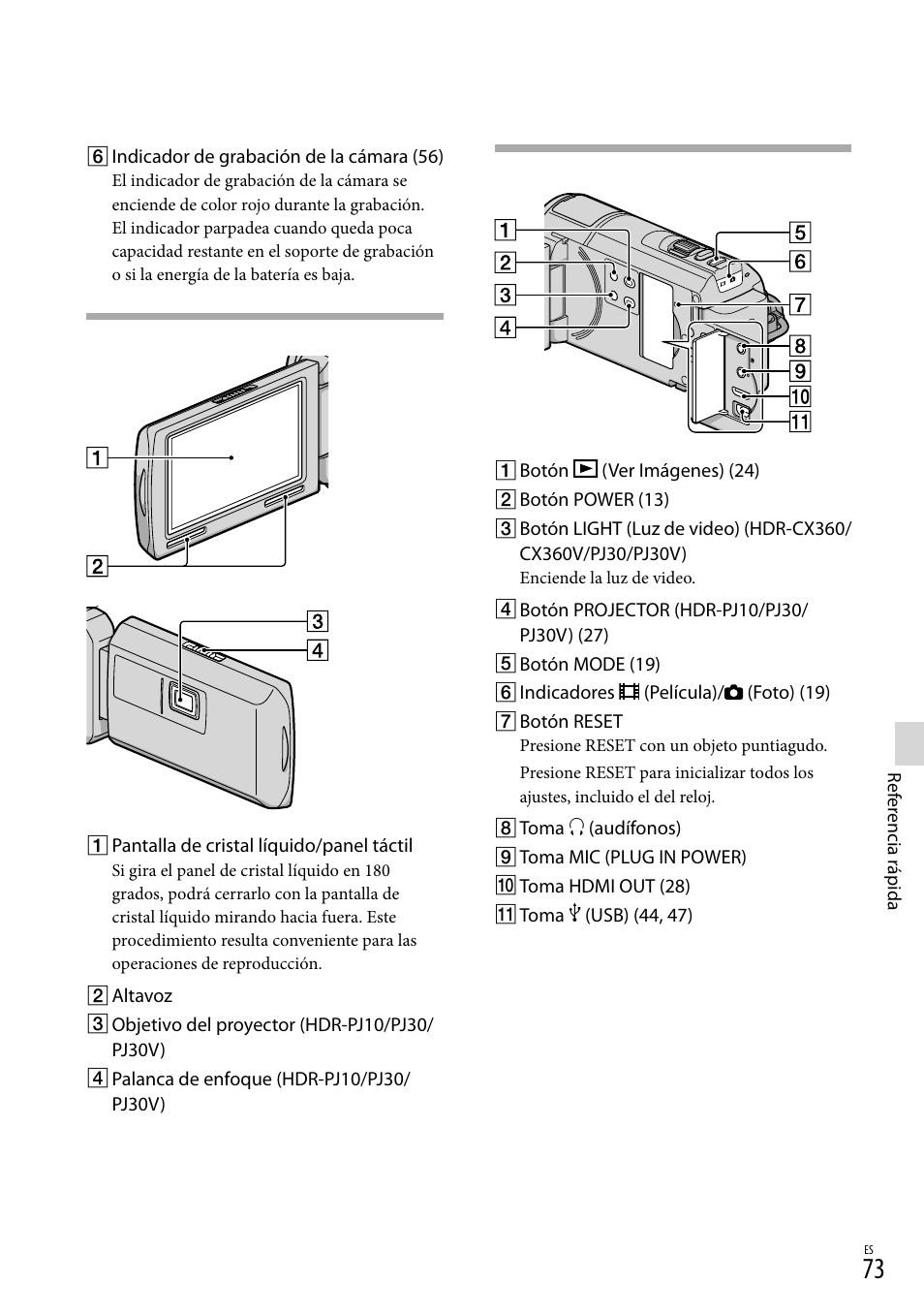 73) c, 73) co | Sony HDR-CX360V User Manual | Page 149 / 151