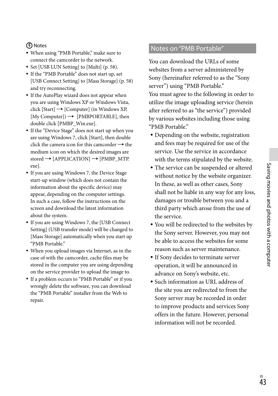 Sony HDR-CX360V User Manual | Page 43 / 151