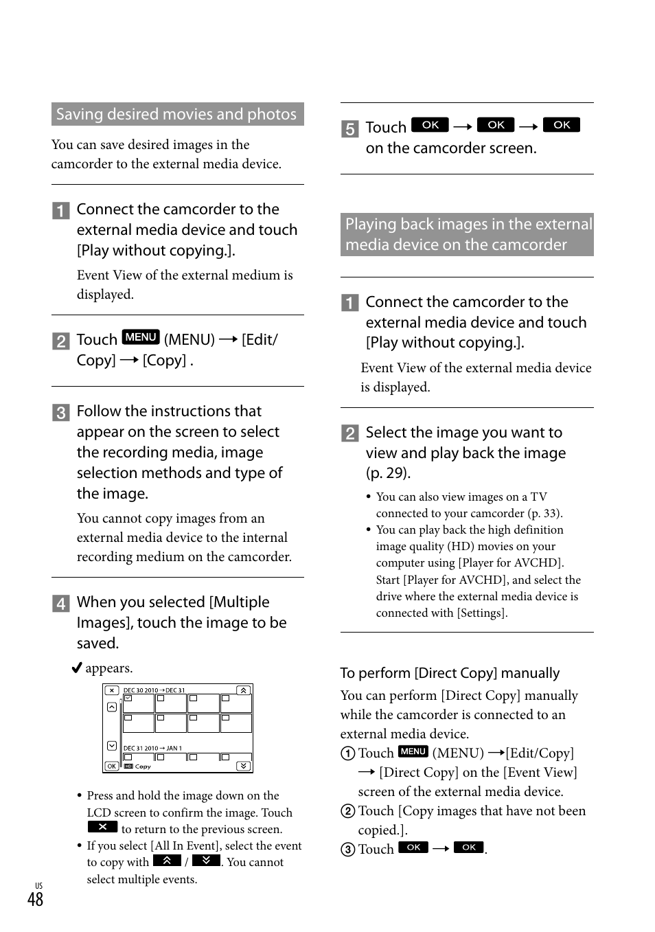 Sony HDR-CX360V User Manual | Page 48 / 151