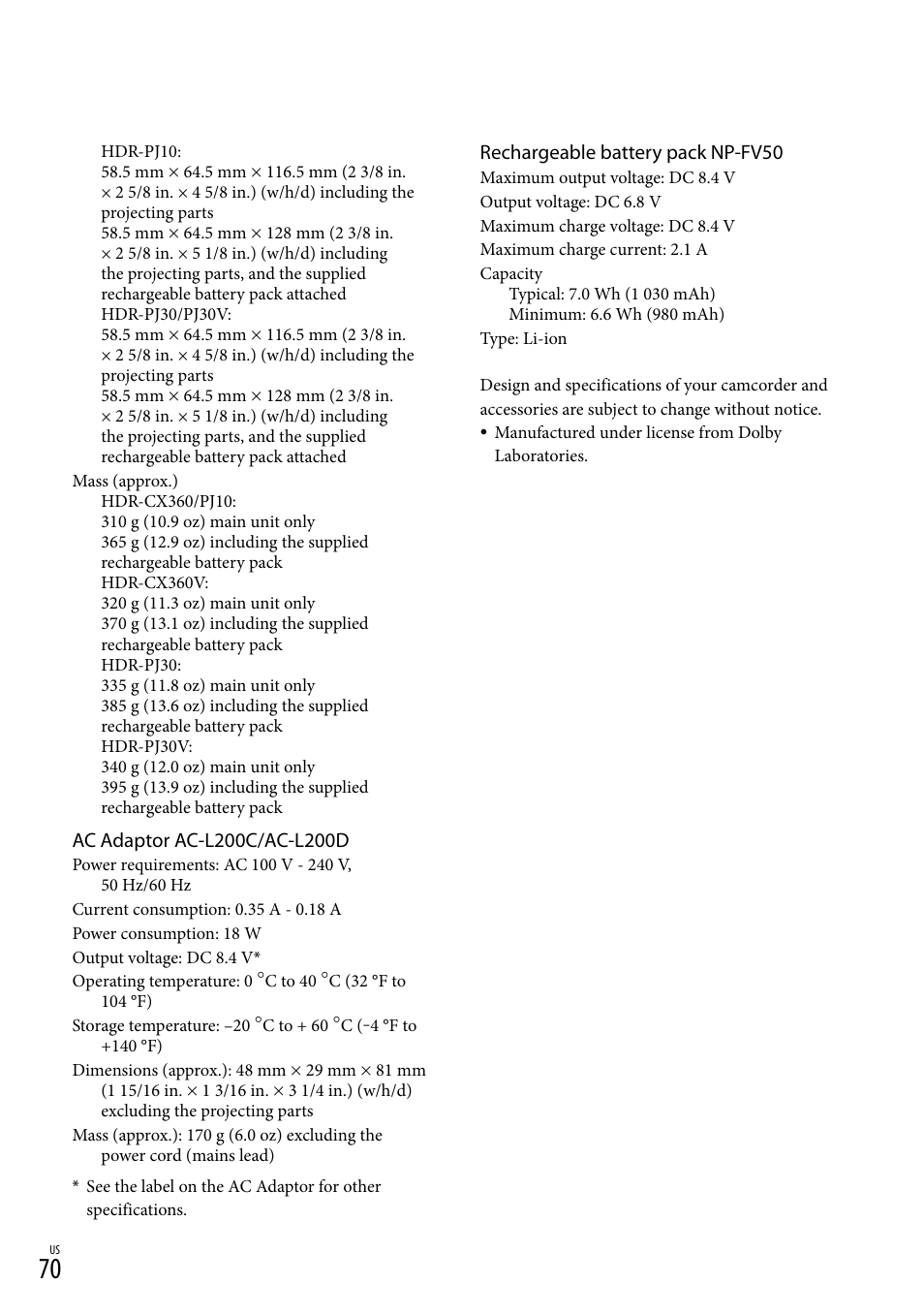 Sony HDR-CX360V User Manual | Page 70 / 151