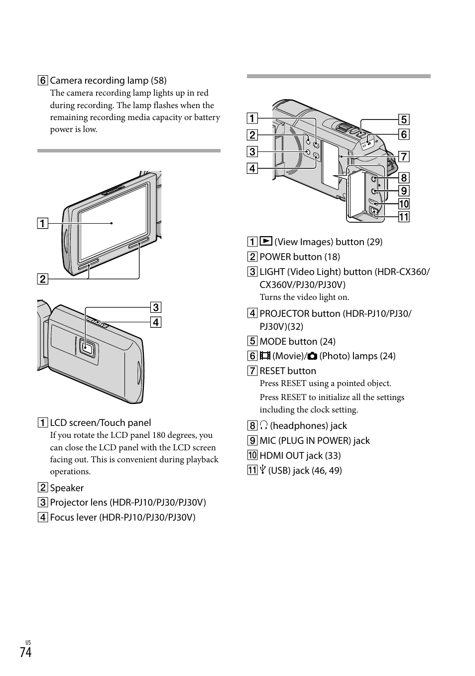 74) using a poin, 74) u | Sony HDR-CX360V User Manual | Page 74 / 151