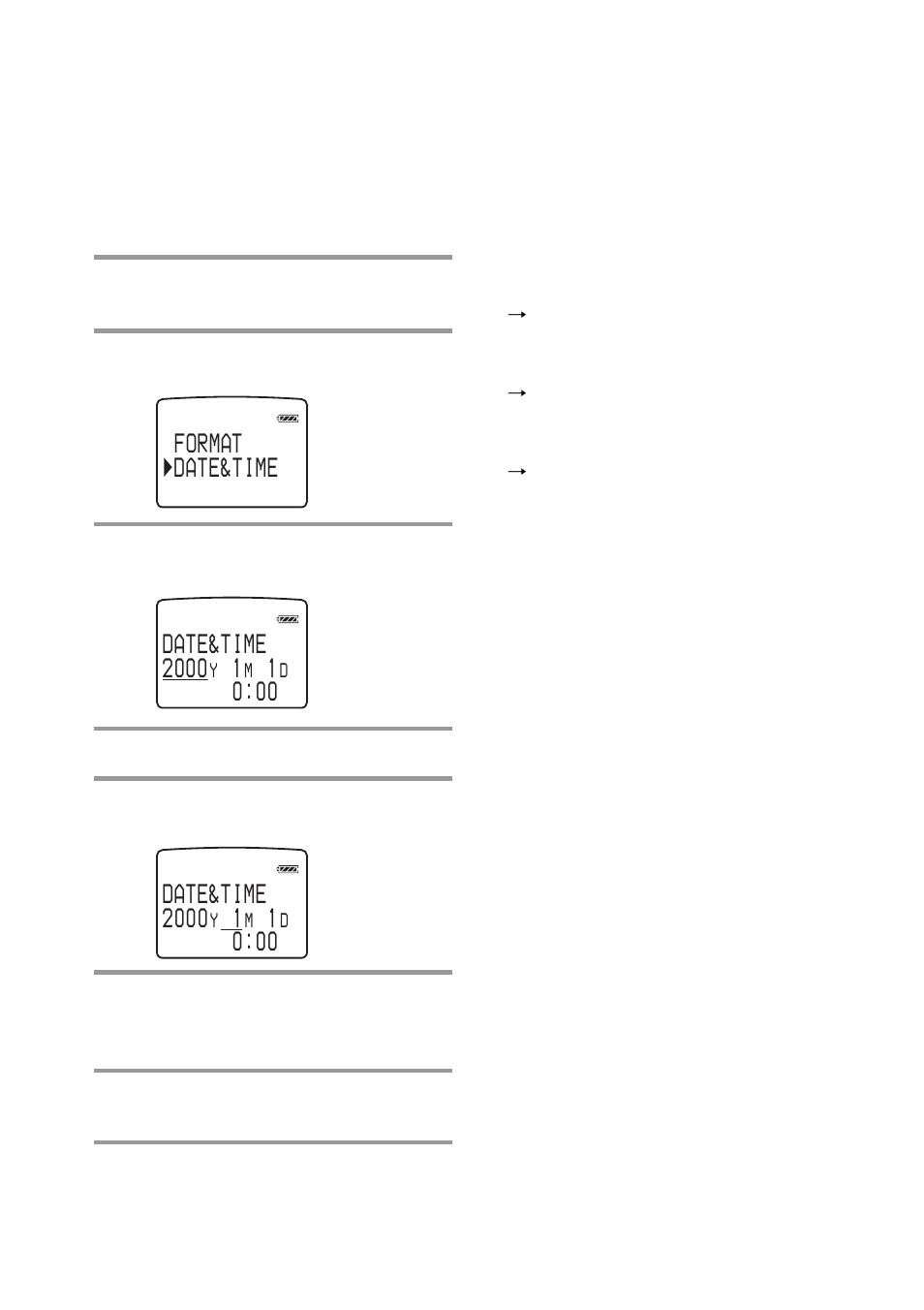 To set the date and time (date & time), 24 to set the date and time (date & time), Format date&time date&time 00 | Sony NW-MS7 User Manual | Page 24 / 44