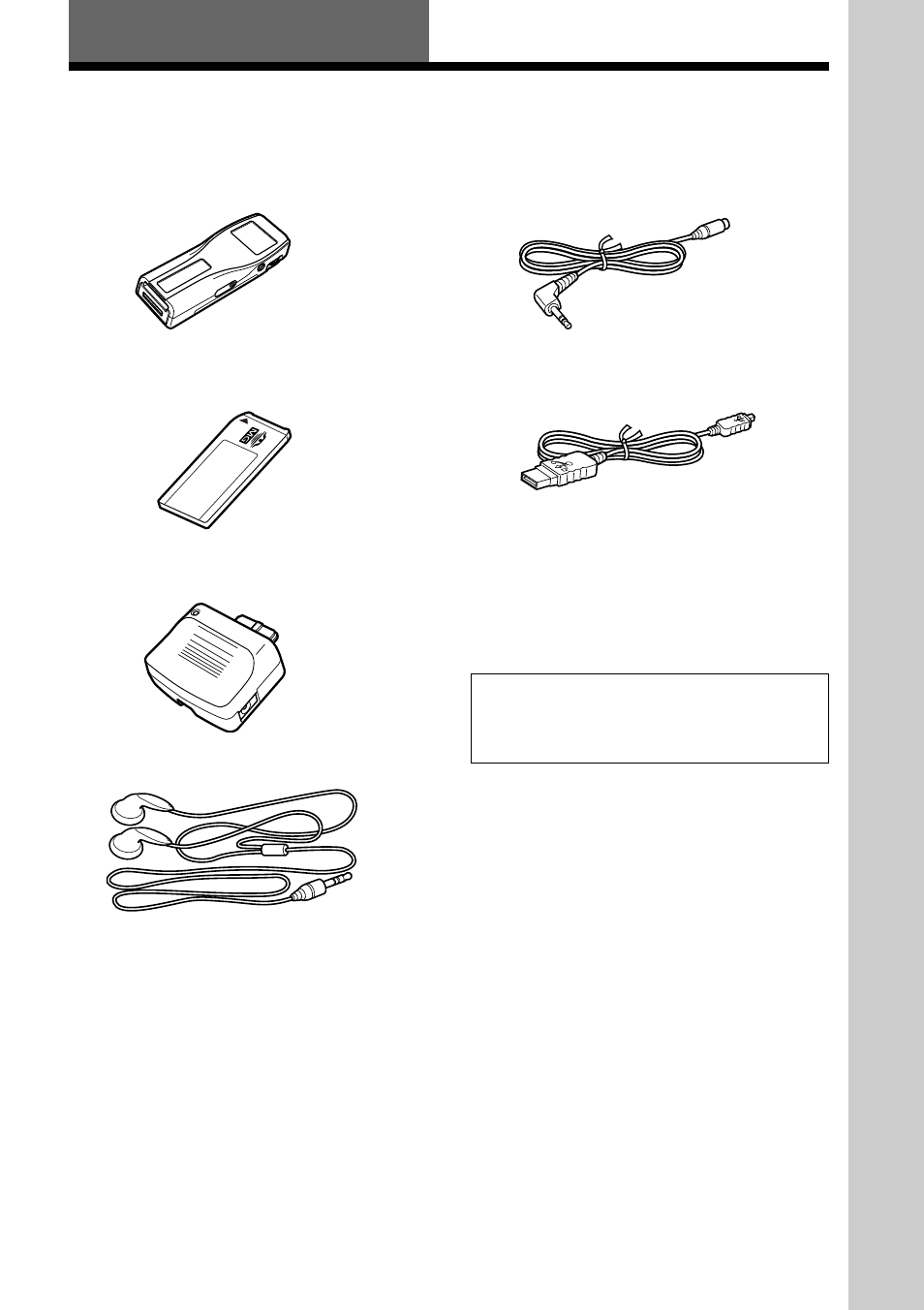 Getting started, Step 1: unpacking, 9getting started | Sony NW-MS7 User Manual | Page 9 / 44
