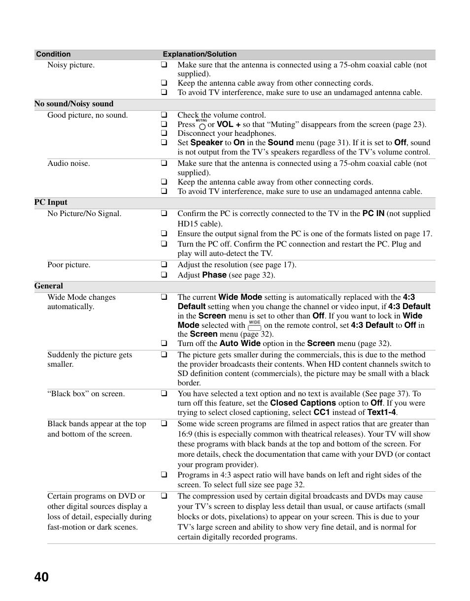 Sony KDL-37NL140 User Manual | Page 40 / 48