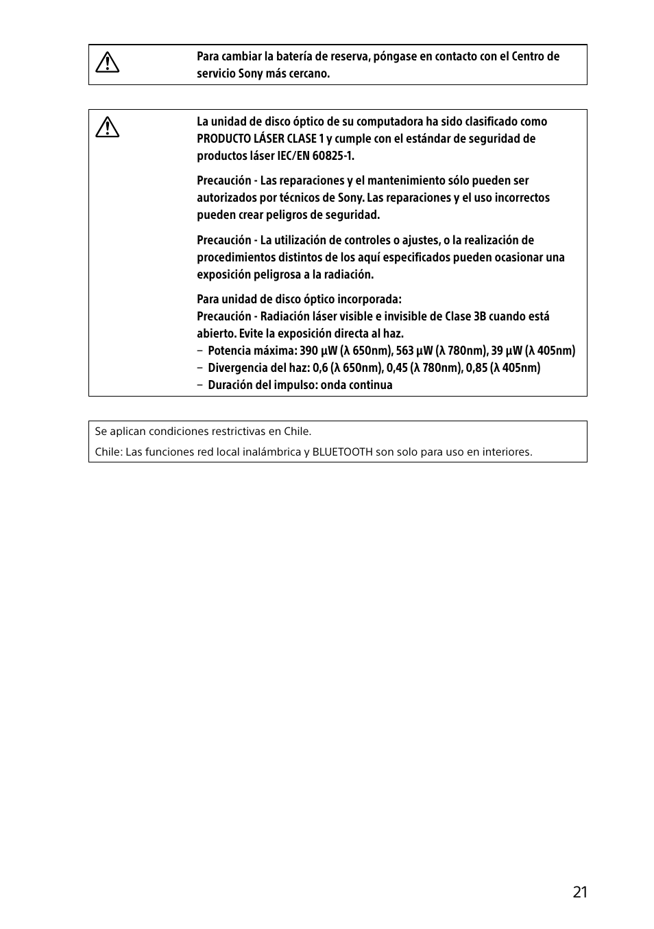 Sony SVF15414CXW User Manual | Page 21 / 24